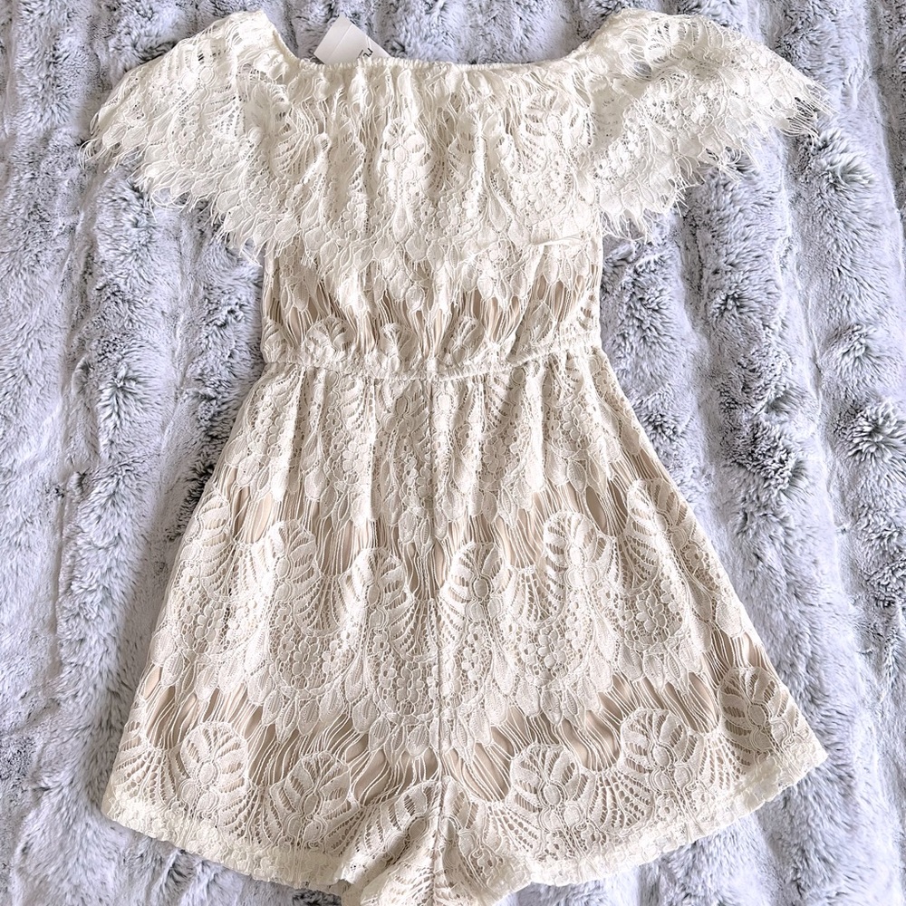 NWT New Rue 21 Lace Romper Juniors Size XS White